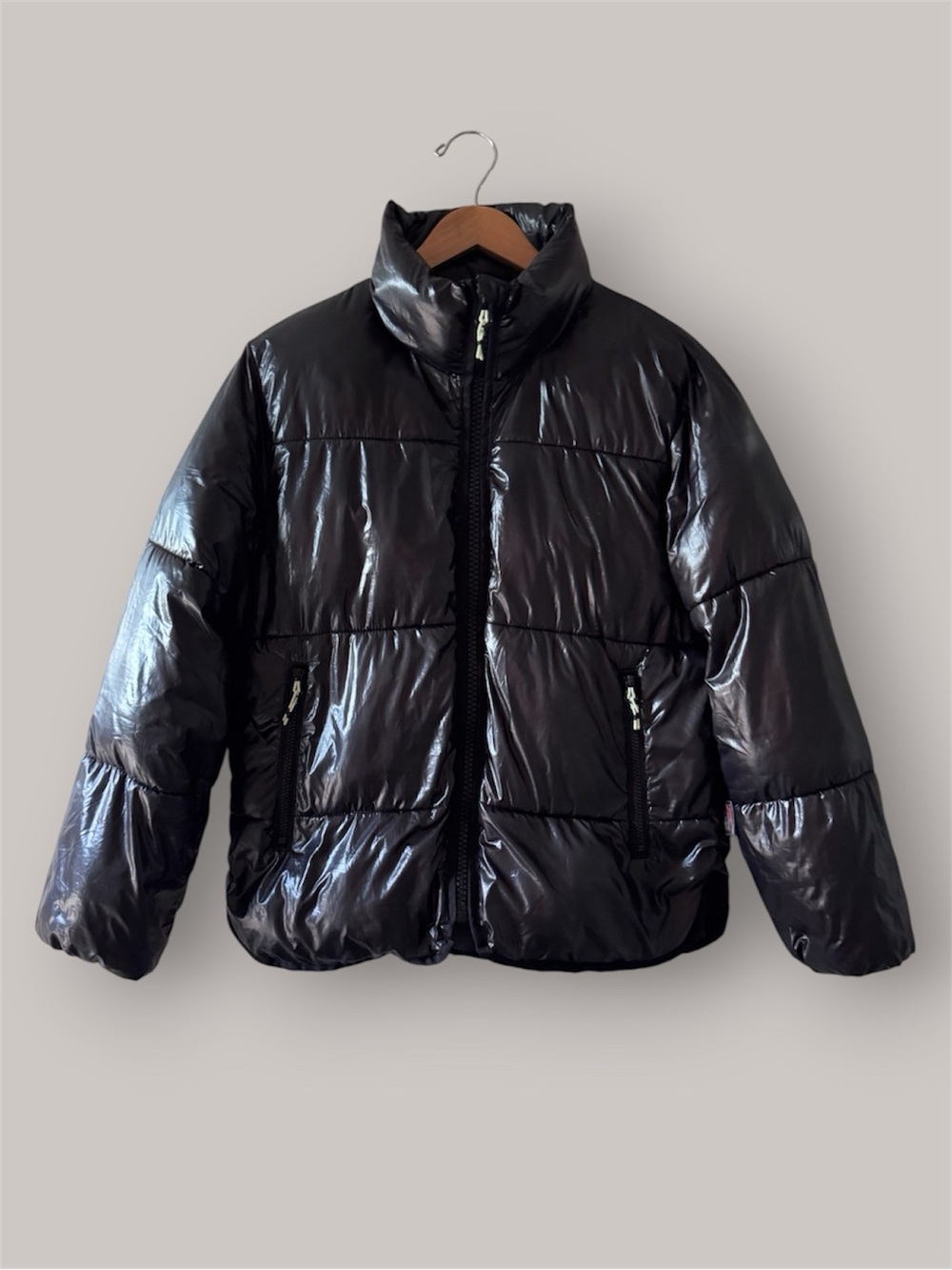 H&M Glossy Black Thermolite Puffer Jacket XS S